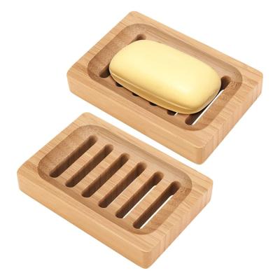 China Soap Dry Easy Natural Wooden Bamboo Rustic Bar Soap Holder For Bathroom Sink Shower Kitchen for sale