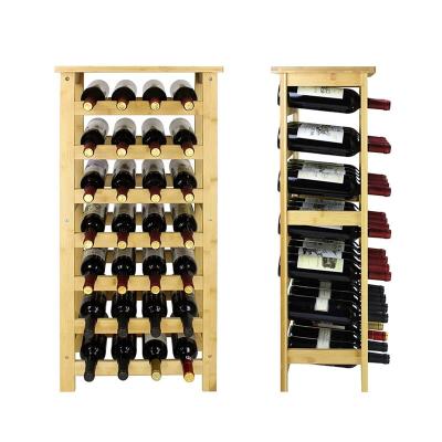 China Other Custom Eco-Friendly Natural Bamboo Wooden Rack Modern Design Wine Rack Red Wine Storage for sale