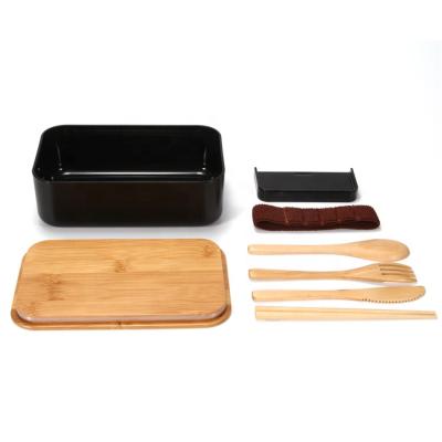 China Best Selling Viable Food Storage Container Wooden Bamboo Bento Lunchbox for sale