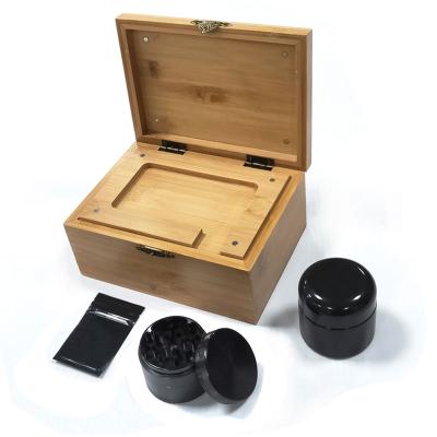 China Weed Handmade Custom Bamboo Wooden Accessories Box Smoke Making Stash Box for sale