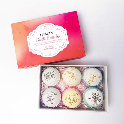 China Custom Private Label Gift Set Pack Colorful Vegan Organic Bath Ball Fizzy Bath Bombs for sale