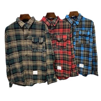 China Anti-pilling Many Color Long Sleeve Yarn Dyed Cotton Woven Button Up Flannel Plaid Shirt For Men for sale