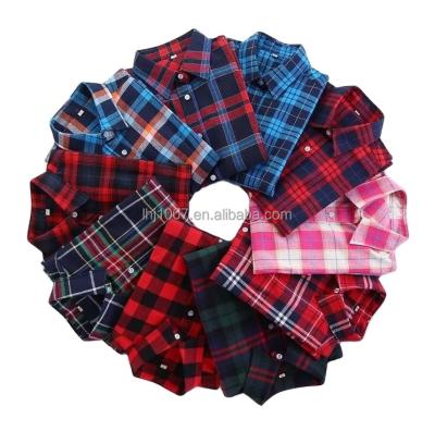 China Anti-pilling 2021 new men made 100% cotton check pattern turn down sleeves long plaid shirt for sale