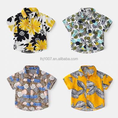 China Summer Mens Summer Anti-Shrink Cotton Kids Short Sleeve Shirt Available Sale 0.5-8 Years Old for sale