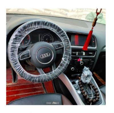 China Basic Without The Car Design Fashion Design White And Black Disposable Nonwoven Steering Wheel Cover for sale