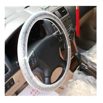 China Basic Without Design Factory Supply Disposable Plastic Steering Wheel Cover With Rubber Band For Car for sale