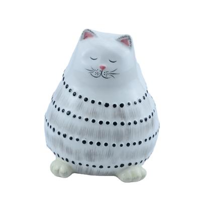 China Custom Handmade White Ceramic Lucky Cat Pig Coin Bank Cheap Chinese Factory Eco-friendly Material For Promotional Gifts for sale