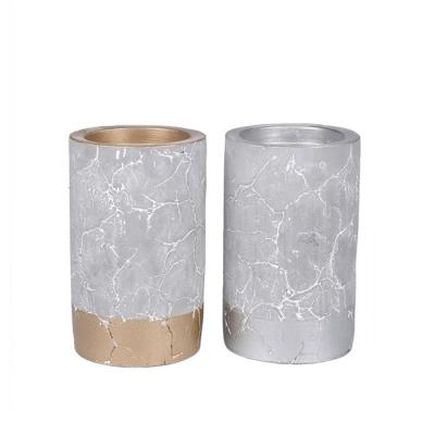 China Home Decor Home Decoration Cement Gray Finish With Concrete Design Marble Cylinder Sconce Wholesale for sale