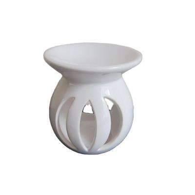 China Classic cheap white luster ceramic tealight gasoline oil burner for wholesale for sale