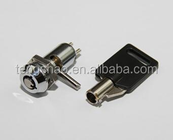 China Small Tubular Electric Switch Cam Lock Pin Mechanism Cam Lock Electric Key Switch Locks for sale