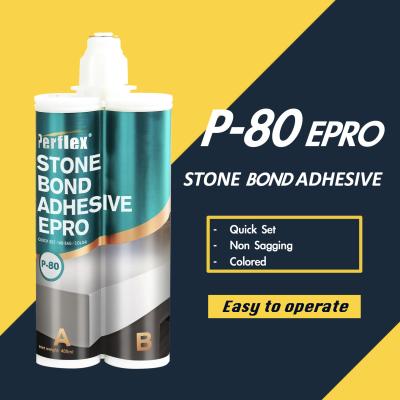 China P-80 Epoxy Stone Bonding Adhesives Quick Set Colored Odorless No Sagging for sale