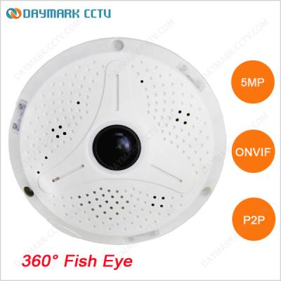 China D-PTZ 360 degree fish-eye lens 5 megapixel ip camera with night vision for sale