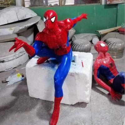 China Custom Life Size Fiberglass Movie Character Statue Resin Spiderman Sculpture From Europe for sale