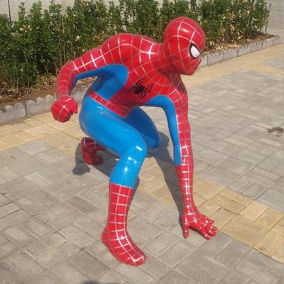 China Europe Resin Hero Fiberglass Sculpture Life Size Spiderman Statue for sale