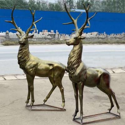 China Western outdoor animal garden decoration life size bronze antique bronze deer sculpture for sale for sale