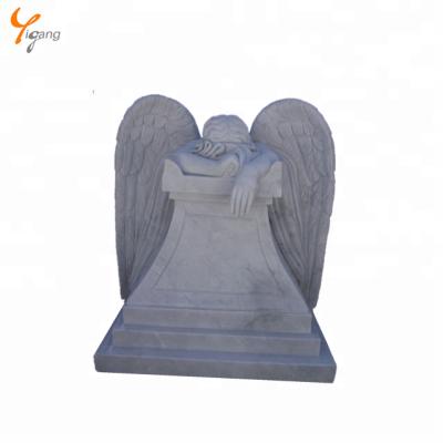 China Western Life Size Weeping Marble Angel Statues At Customized Size for sale