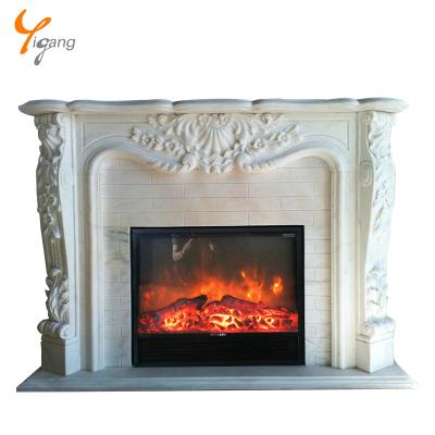 China Large Western Custom Marble Fireplace for sale