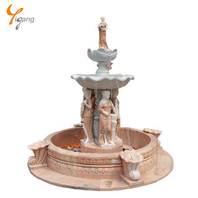 China Modern Custom Water Fountain With Lady Marble Statue for sale