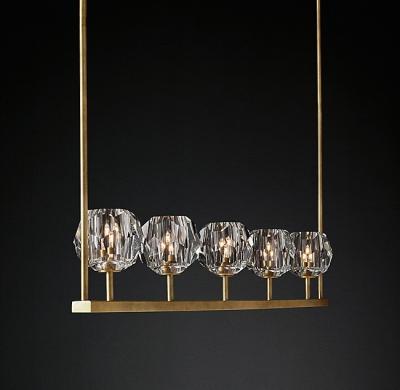 China 6 Light Modern Decorative Modern Crystal Linear Chandelier for sale