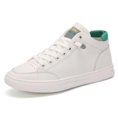 China Leather White shoes new flat-bottom Round Toe Sports And Leisure Women's Sneakers High-Top Single Shoes zu verkaufen