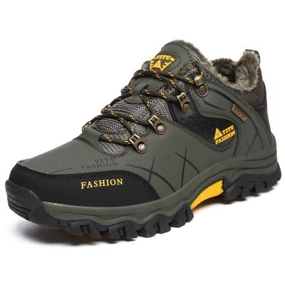 China Men's Winter Outdoor Adventure Hiking Shoes Large Size Casual Sports Shoes Wear-Resistant Non-Slip Fleece Warm Cotton Shoes 47# for sale