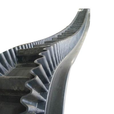 China Heat Resistant Skirt Rubber Belt Large inclination conveying Belt of Belt Conveyor for sale