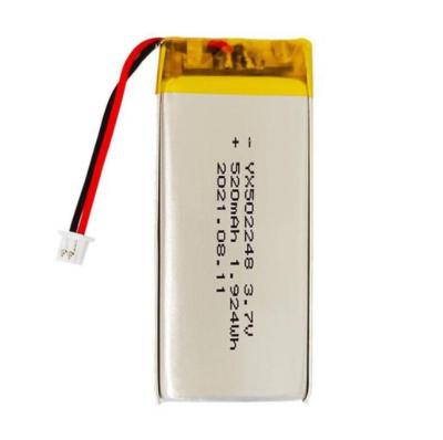 China Toys Customized Intelligent Glass Li-polymer Battery 502248 3.7v 520mAh Anti Myopia Lithium Battery for sale