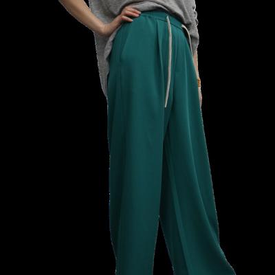 China Anti-wrinkle Women's High Waist Micro Elastic Loose Wide Leg Pants Summer Fashion Simple Design for sale