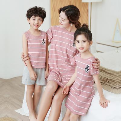 China 2019 New Style Anti-Wrinkle &Me Stripe Anti-Wrinkle Mother and Daughter Cotton Matching Set Teams Maxi Dress Mommy Casual for sale