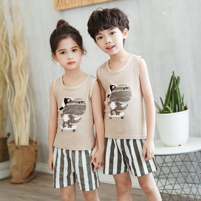 China Fashion\Comfortable Fashion\Durable\Cute Kids Comfortable\Durable Cotton Short Outfits 2 Piece Summer Baby Vest Clothing Set for sale