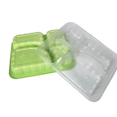 China Traditional Customizable Plastic Box 4 Compartments Chicken Leg Box Disposable Plastic Fruit Box For Fast Food for sale