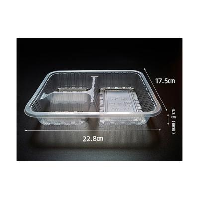 China Food Packing Best Selling Portable PP Transparent Plastic Boxes Three Four Compartment Food Packet Box for sale