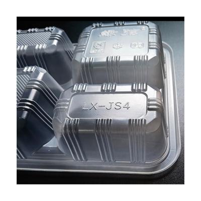 China Traditional Customizable Microwavable 3 4 Grid Restaurant PP Clear Plastic Food Fruit Fruit Packed Lunch Bento Box for sale