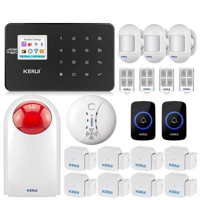 China Home Remote Control Alarm KERUI G18 Wireless GSM Security Alarm System with Motion Detector Sensor Burglar Alarm Wireless Magnetic Door Magnet for sale