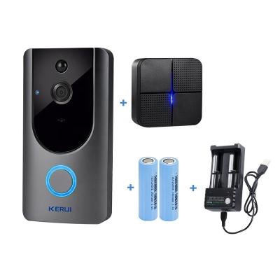 China Built-in Camera Good Quality KERUI 1980x720P Phone Connected Wifi Wireless Video Doorbell With Camera for sale