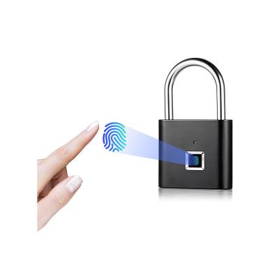 China 2021 New KERUI Zinc Alloy Waterproof Portable USB Charging Zinc Alloy Metal 0.1sec Fingerprint Smart Lock Padlock for sale