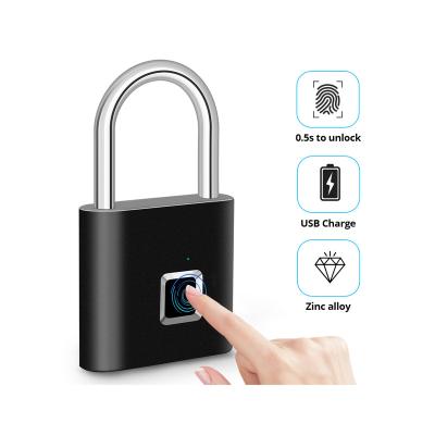 China Kerui Nice Quality Low Price Portable Waterproof Zinc Alloy Metal Fingerprint 0.1 Smart Lock Padlock Second for sale