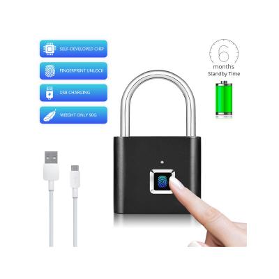 China Kerui Low Price High Quality Portable Waterproof Smart Zinc Alloy 0.1 Metal Lock Padlock Second Fingerprint Zinc Alloy For Security for sale