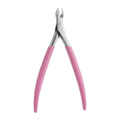 China Personal Care Beauty Tools Factory Wholesale High Quality Custom Professional Plastic Handle Stainless Steel Cuticle Nail Nippers for sale