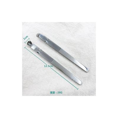 China Personal Care Beauty Tools Professional New 420 Stainless Steel Horseshoe Shape Square Flat Cuticle Pusher for sale