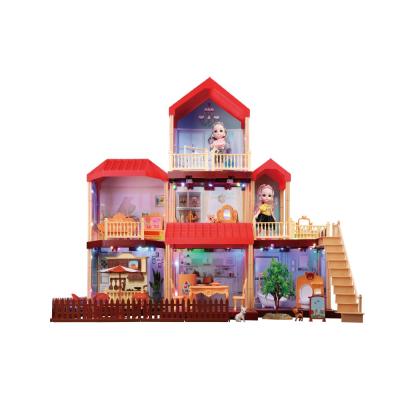 China Cartoon Toy Hot Sale Creative Role Play Toy Luxury Villa Room PlasticAssembly Doll Room Family Gift For Kids Gabby 3d Dollhouse for sale