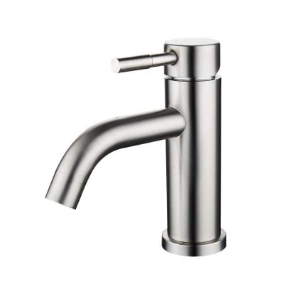 China Metered Faucets Wholesale Cheap Single Handle 304 Stainless Steel Basin Sink Mixer Tap Water Saving Faucet For Bathroom for sale