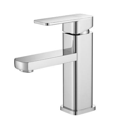 China Commercial Hot Metered Taps Apartment Basin Stainless Steel Faucet Cheap Deck Mounted Hot And Cold Mixer Tap for sale