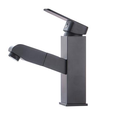 China Thermostatic Faucets Black Gray Design Square Basin Hotel Bathroom Tub Faucet Modern Pull Out 360 Degree Rotate Paint Water Taps for sale