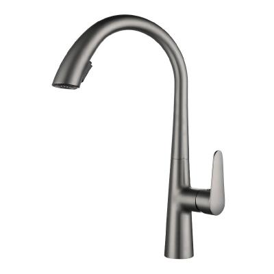 China Gray Stainless Steel Modern Basin Faucets 2021 Thermostatic Hot Luxury Apartment Kitchen Design Faucet Sink Mixer Black Pull Down Water Faucet for sale