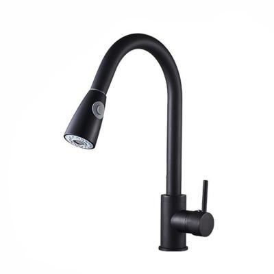 China Pull Out Spray Bestsellers Wholesale Deck Mounted 304 Stainless Steel Black Mixer Tap Pull Down Kitchen Faucet For Sink for sale