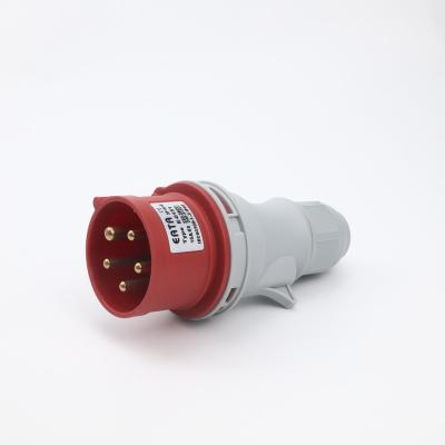 China Industrial Wholesale High Quality Quick Mounted Industrial Power Socket PA 3P+N+E 16A.32A 380V IP44 Three Phase 5 Pin Male Plug for sale