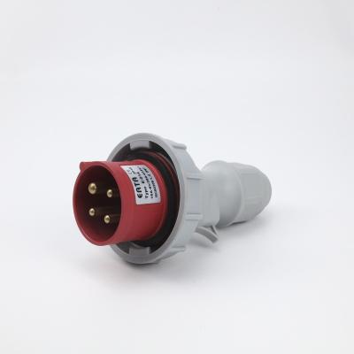 China IP67 Next Generation 16A 32A Three Phase Industrial Male Plug 3P+E 0142,0242 Waterproof Male Plug 380V for sale