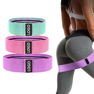 China Custom Bodybiulding OEM ODM Yoga Gym Exercise Fitness Logo Printed For Legs Glutes Booty Hip Cloth Resistance Bands Fitnessband for sale