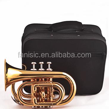 China Gold Lacquer Gold Lacquer Standard Bb Key Pocket Trumpet For Sale for sale